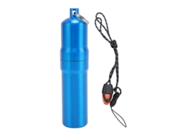 Tubo De Almacenamiento Metálico Aluminio Impermeable Para Camping Viaje Exterior Azul