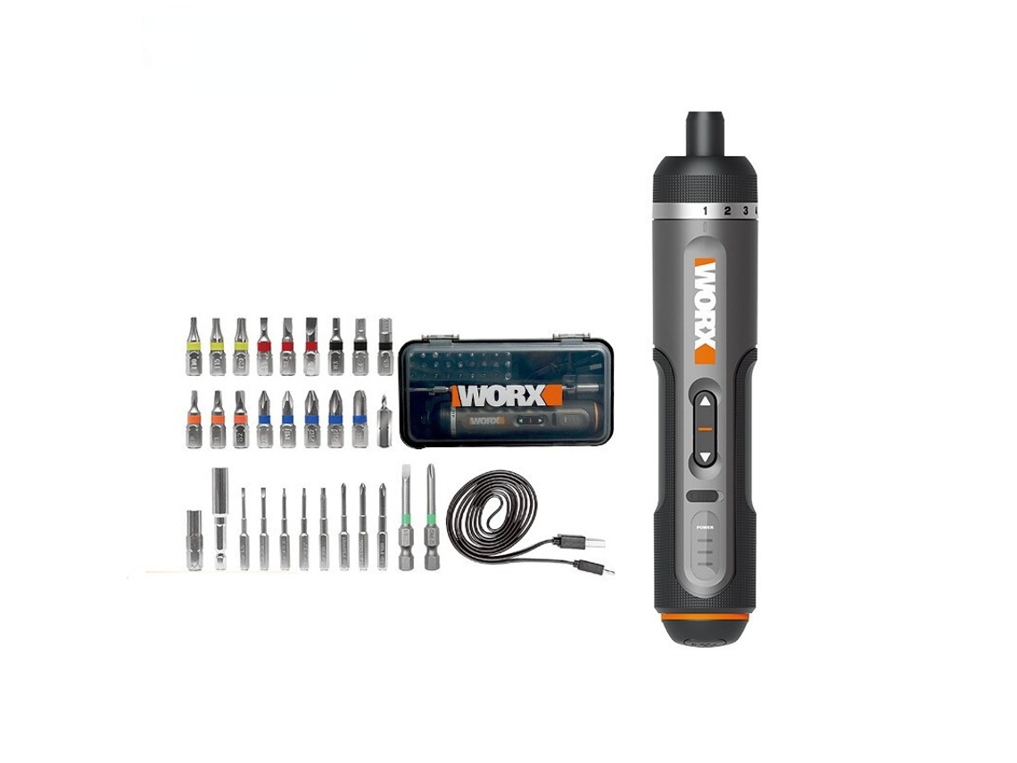 Parafusadeira Elétrica Sem Fio De 4v Com Conjunto De 30 Bits, Ferramenta Elétrica Recarregável Via Usb.