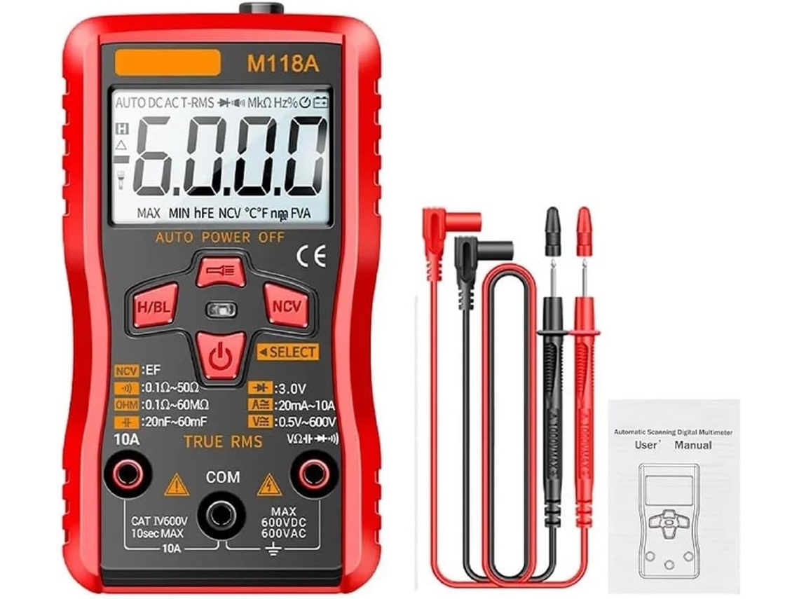 Testador Elétrico Com Lanterna E Ecrã Retroiluminada