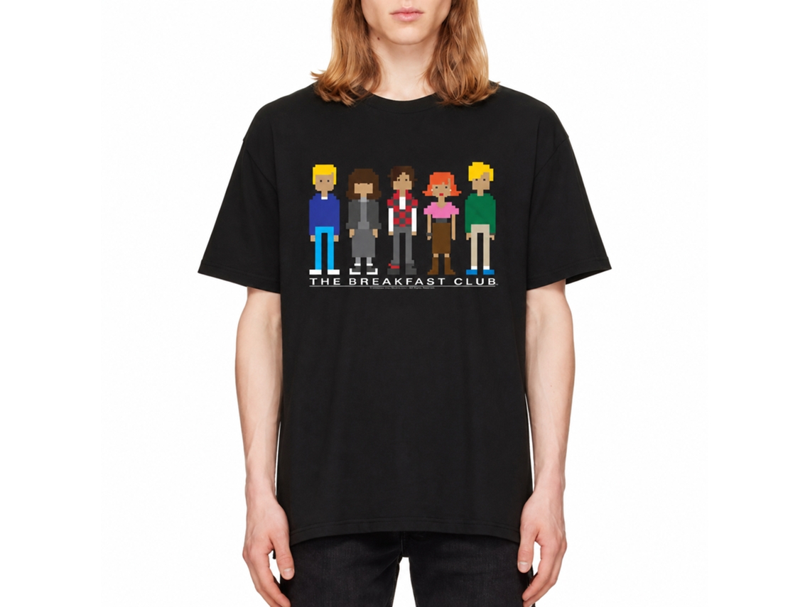 Rockinstone Breakfast Club Movie Pixels Black Adult T-shirt Size:m