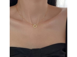 Colar em Prata de Lei S925 com o Planeta Saturno , Design Vazado e Céu Estrelado com Diamantes. MDUG (dourado)