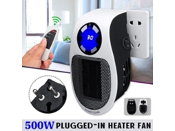 JL Neüfu 500W Mini Ventilador Elétrico Aquecedor Radiador Plug UE Led Controle Remoto Branco - JLAVC824AA1881 S/MARCA