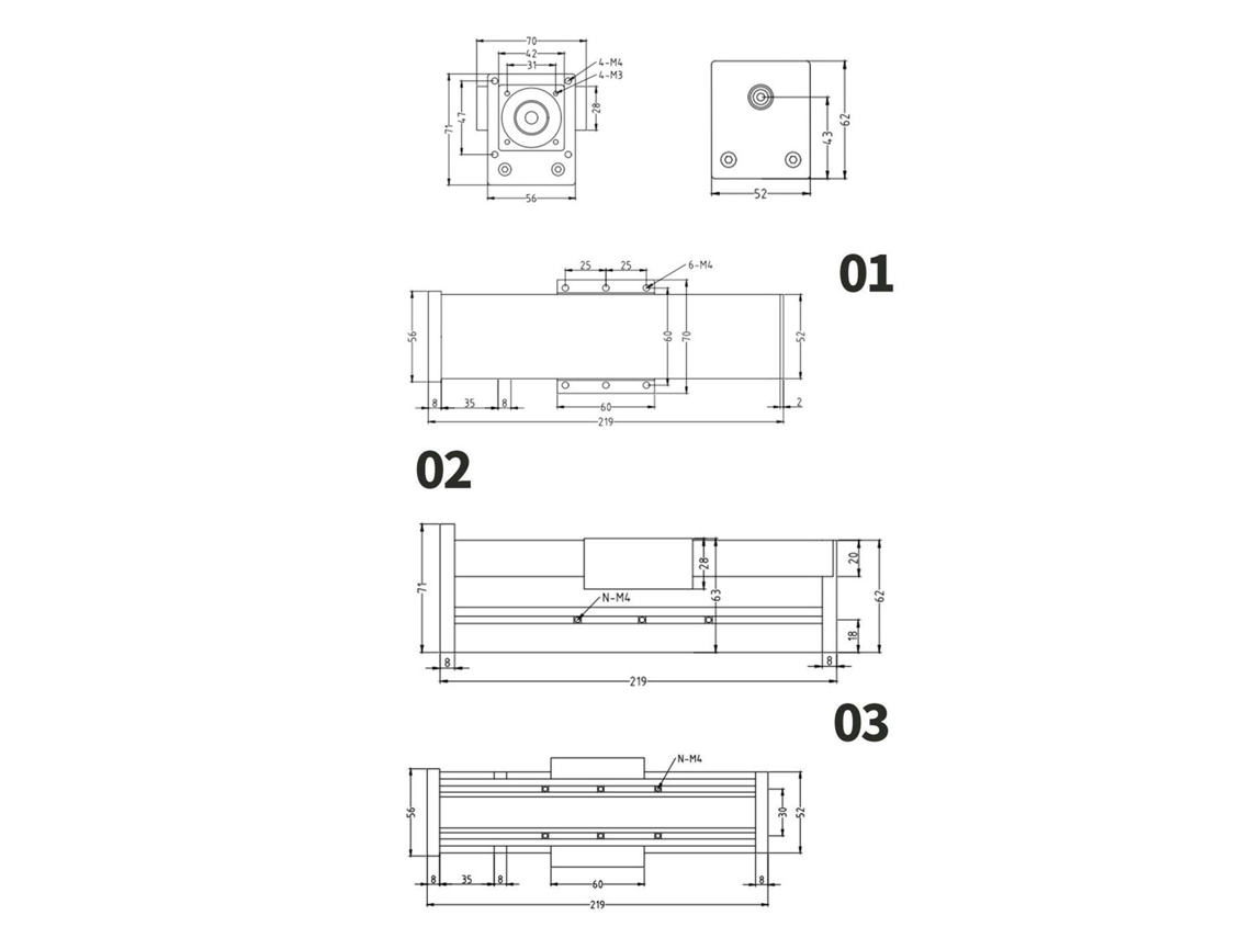 Ajustador Linear Elétrico Laxiscreed de 100 mm para Eixos X, YEZ de Alta Precisão