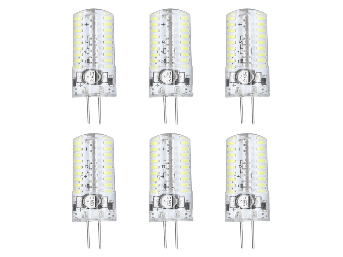 6 Lâmpadas Led G4 Base Bi Pin 5w Lâmpada de Milho Branco Puro 6000 6500k para Iluminação Residencial e Paisagística