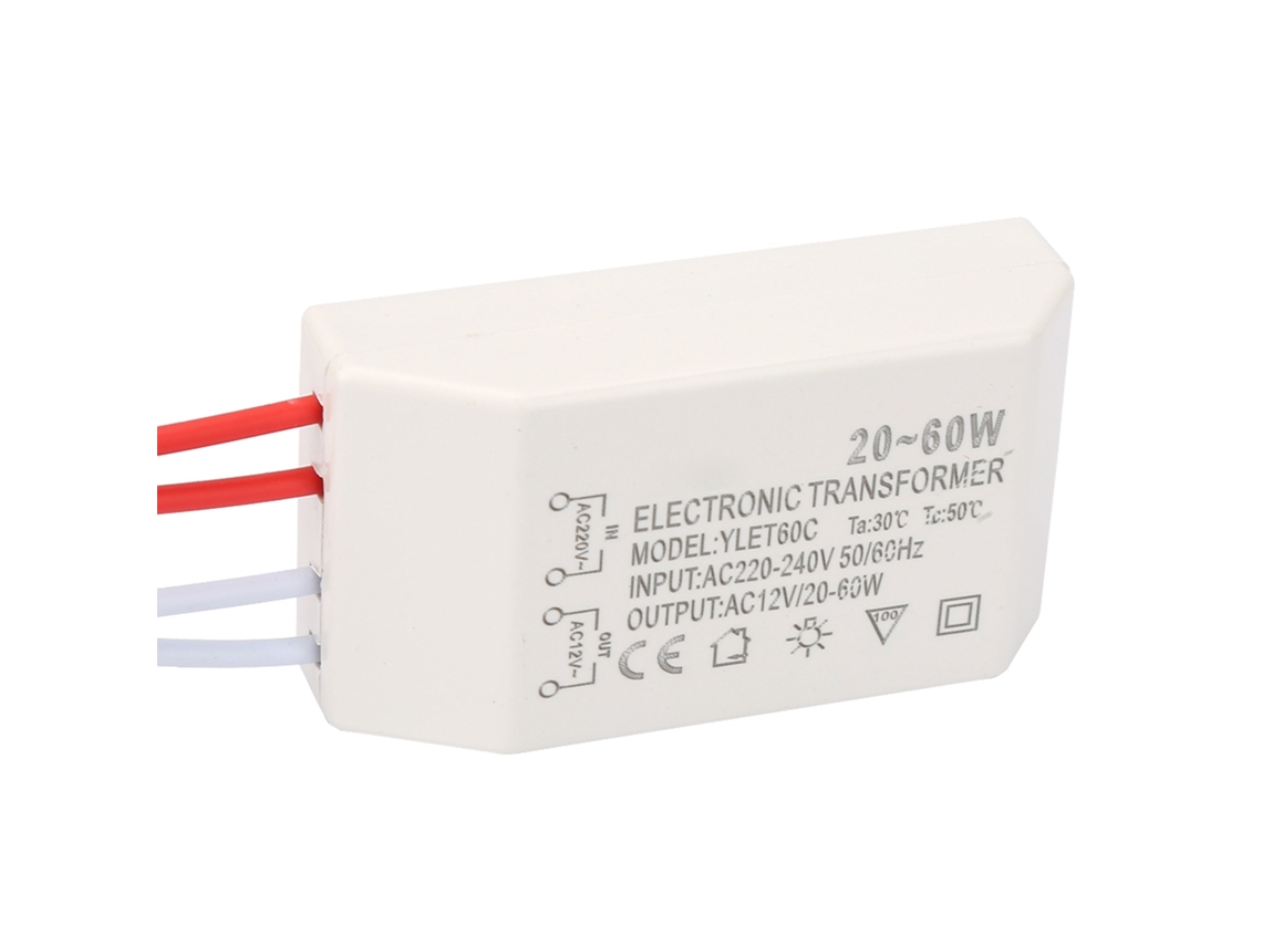 Transformador Eletrônico Conversor De Tensão 220v Para 12v Ac 20‑60w Fonte De Alimentação Inteligente