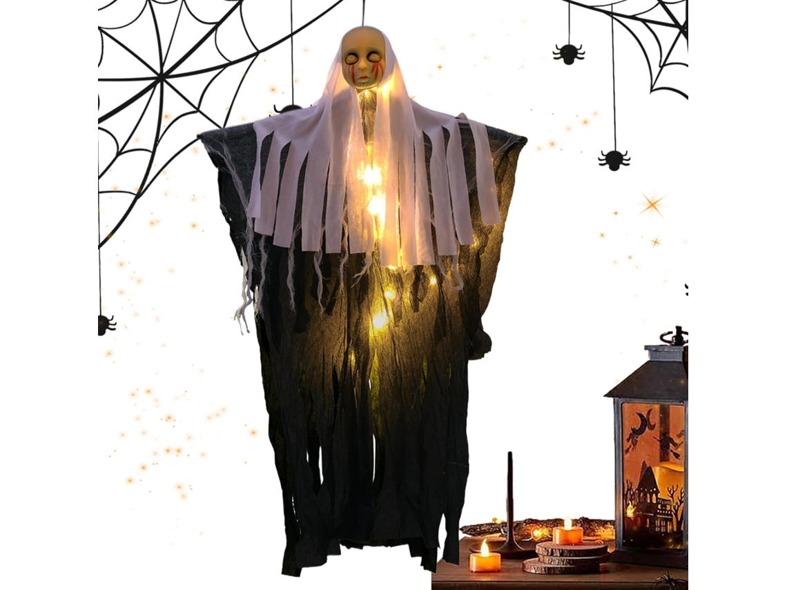 Fantasma com Luzes Fantasma Iluminado Decoração de Halloween para Parede, Porta, Janela e Terraço para Uso Doméstico CHABERLU
