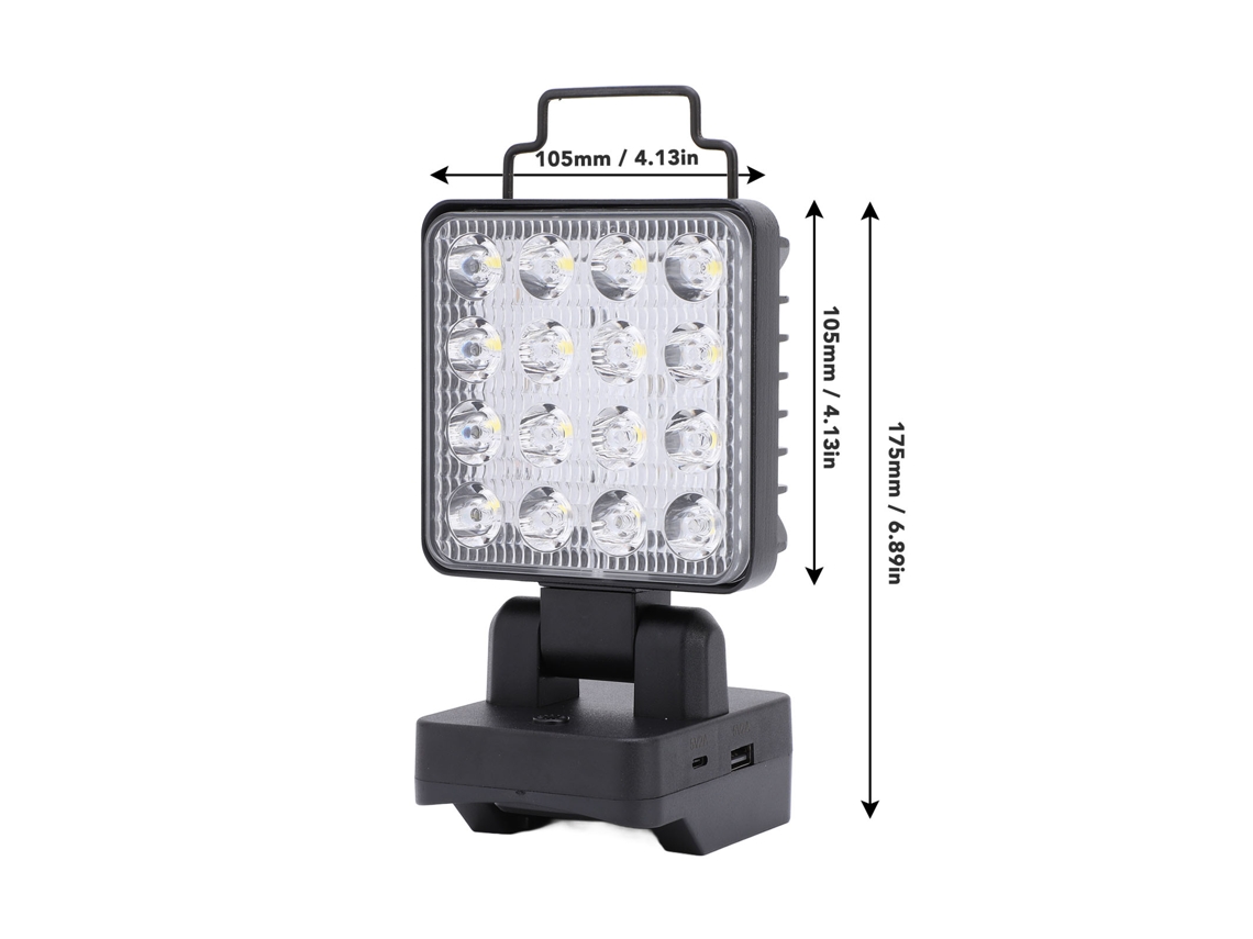 Laxiscreed Lâmpada De Trabalho Led Com 3 Níveis De Ajuste E Porta Usb Type-c