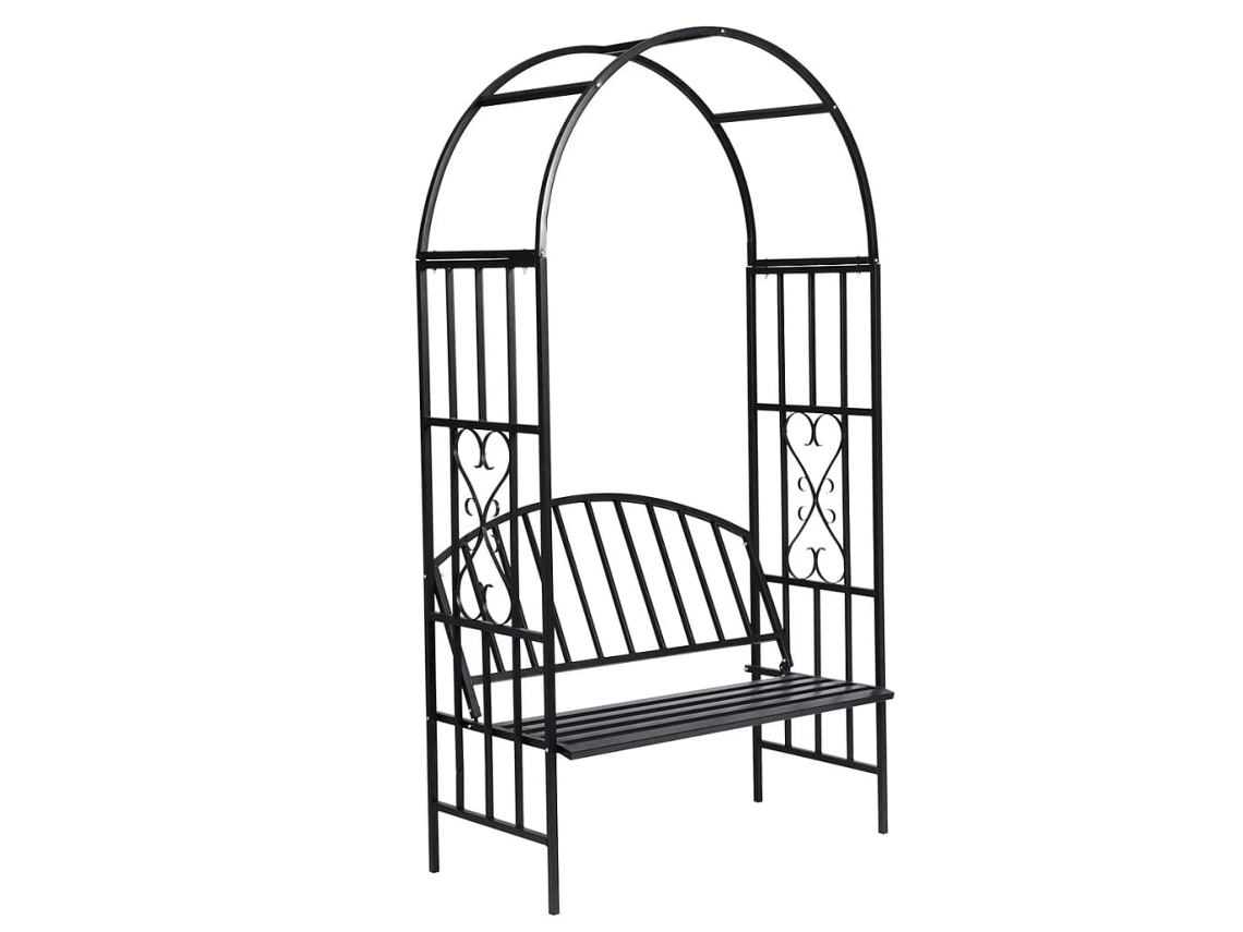 Vidaxl Arco Para Rosas Com Banco Jardim