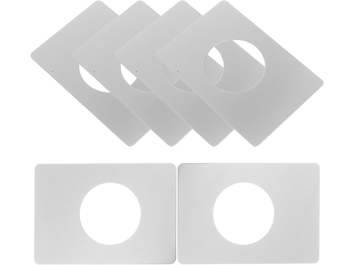 Conjunto De 6 Placas De Reparo De Fechadura Em Aço Inoxidável Prateado, Fáceis De Instalar.