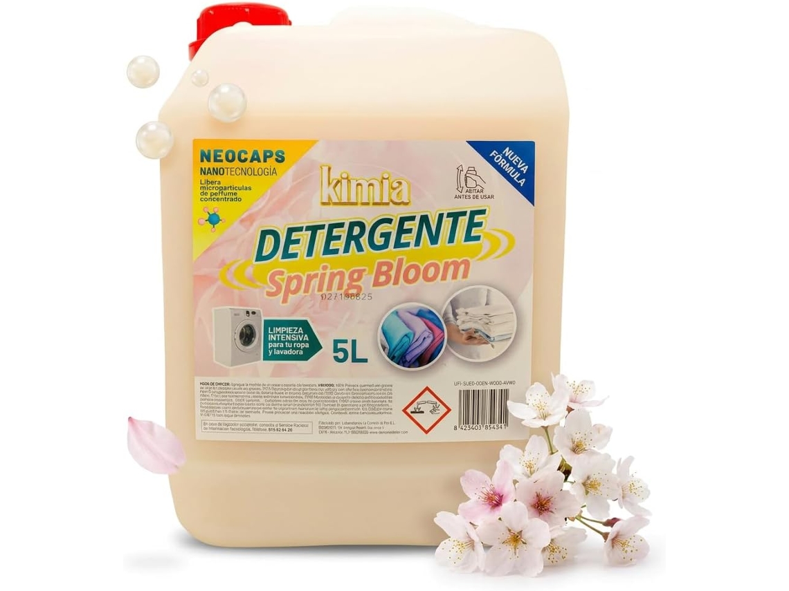 Kimia Detergente Para Roupa Spring Bloom Powermax 5l Com Microcápsulas Perfumantes E Quitamanchas