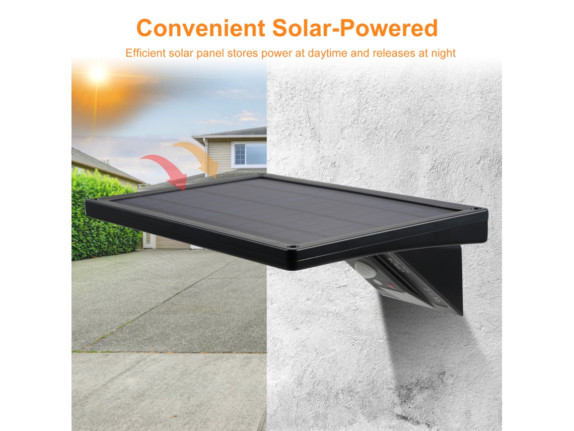 2026 lâmpada Solar de Parede Exterior Impermeável com Sensor Pir, Controle Remoto e 3 Temperaturas de Cor