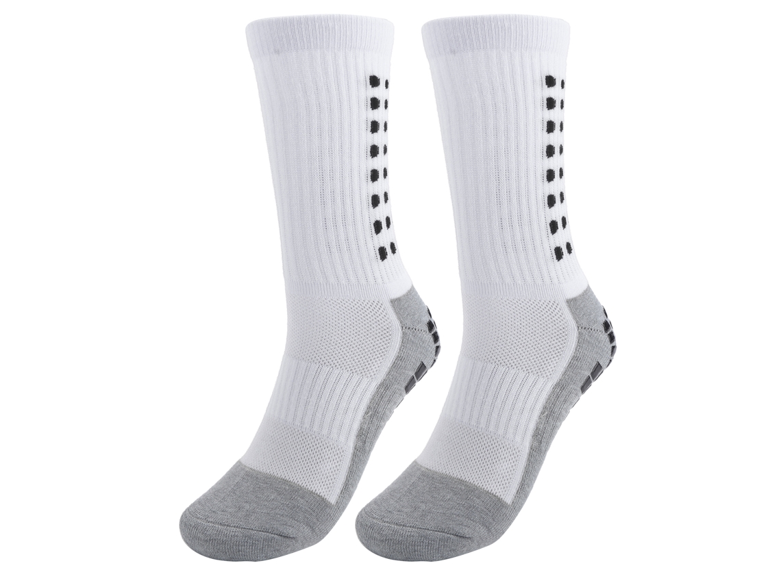 Meias De Grip Em Borracha Para Homem Esportivas Antiderrapantes Amortecedoras Espessadas Respiráveis Brancas