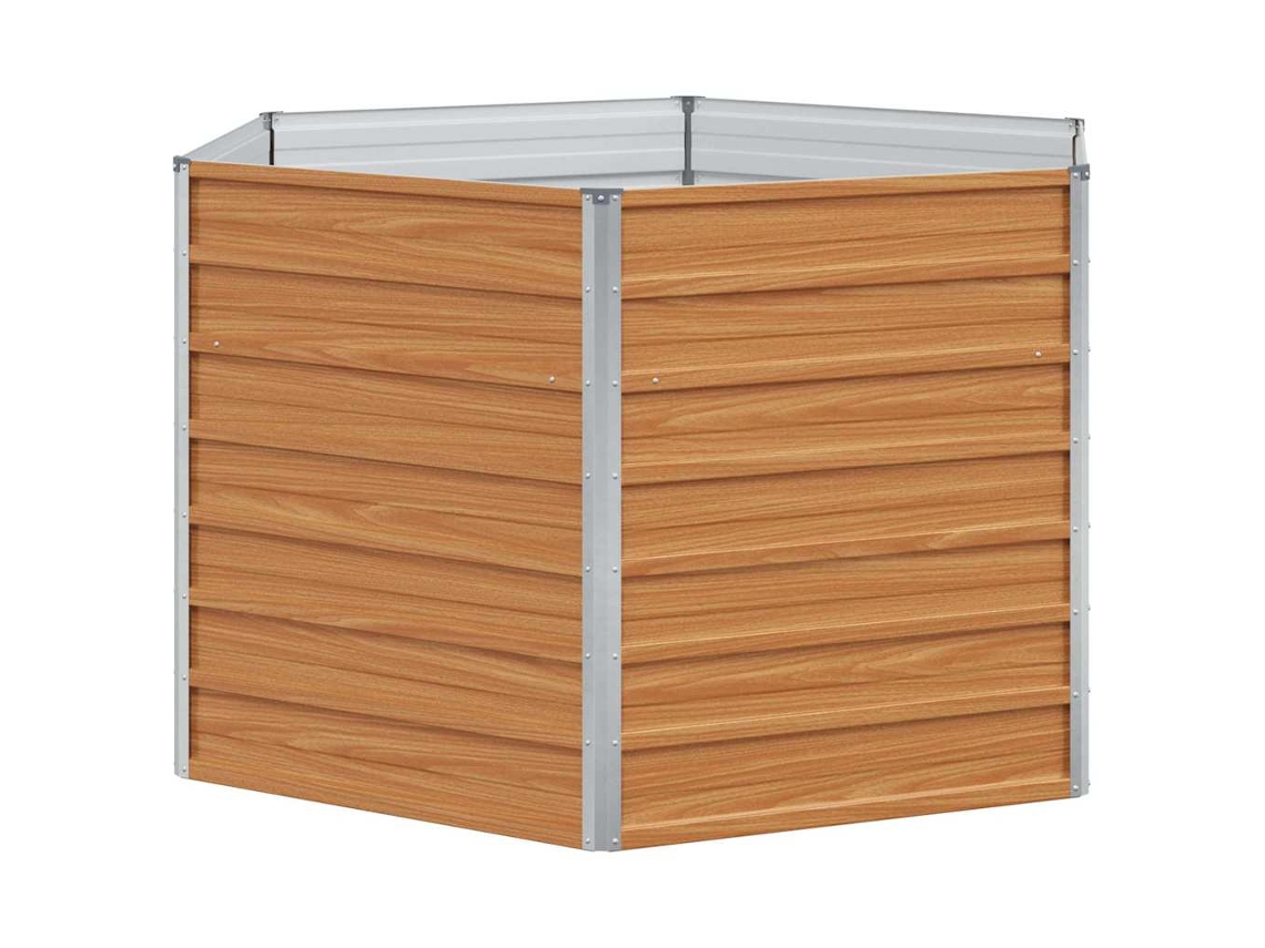 Conjunto 1 Cama De Jardim Elevada Vidaxl Castanho Aço (129 X 129 X 77 Cm)