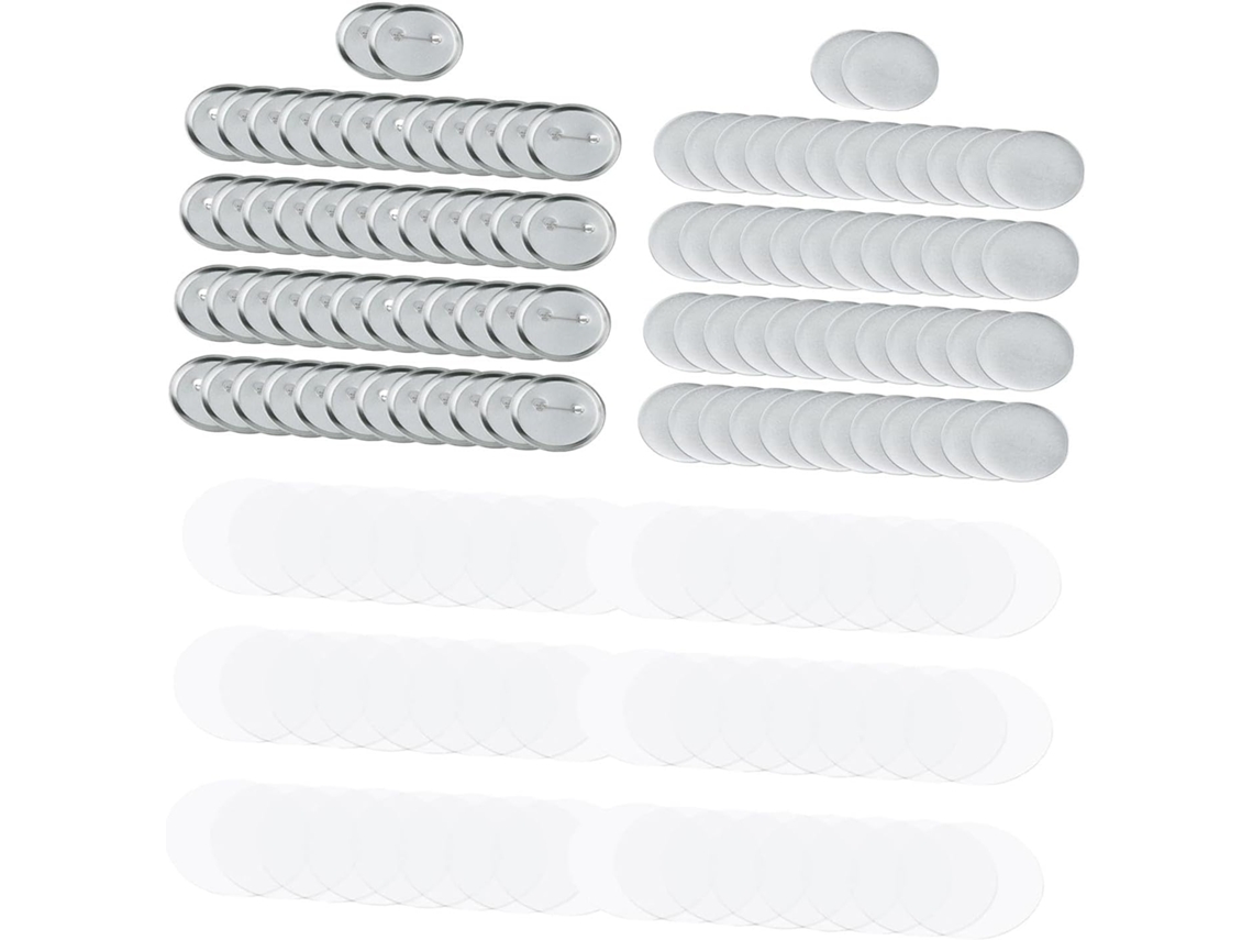Kit Para Fabricação De Botões Em Branco, 50 Conjuntos (150 Peças)