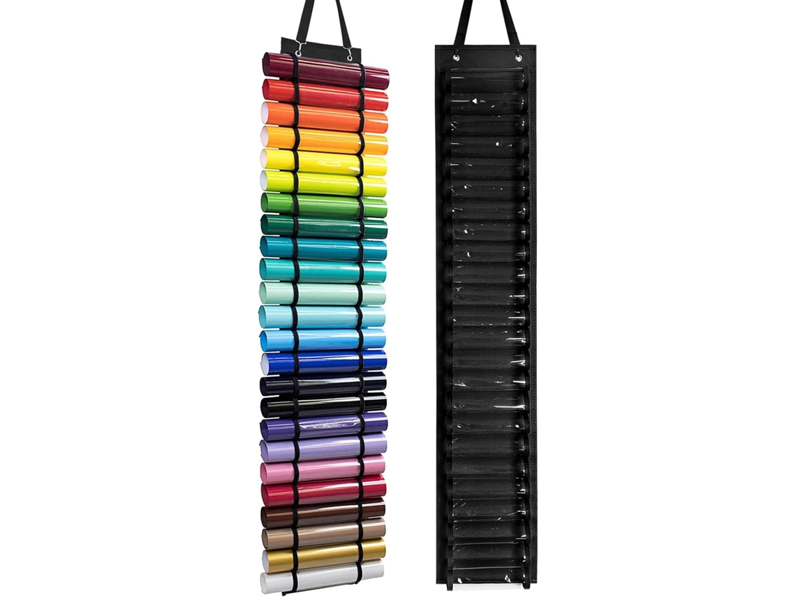 Organizador Para Rolos De Vinil Com 24 48 Compartimentos Grandes, Ideal Para Pendurar Na Porta Ou Em Armários Perfeito