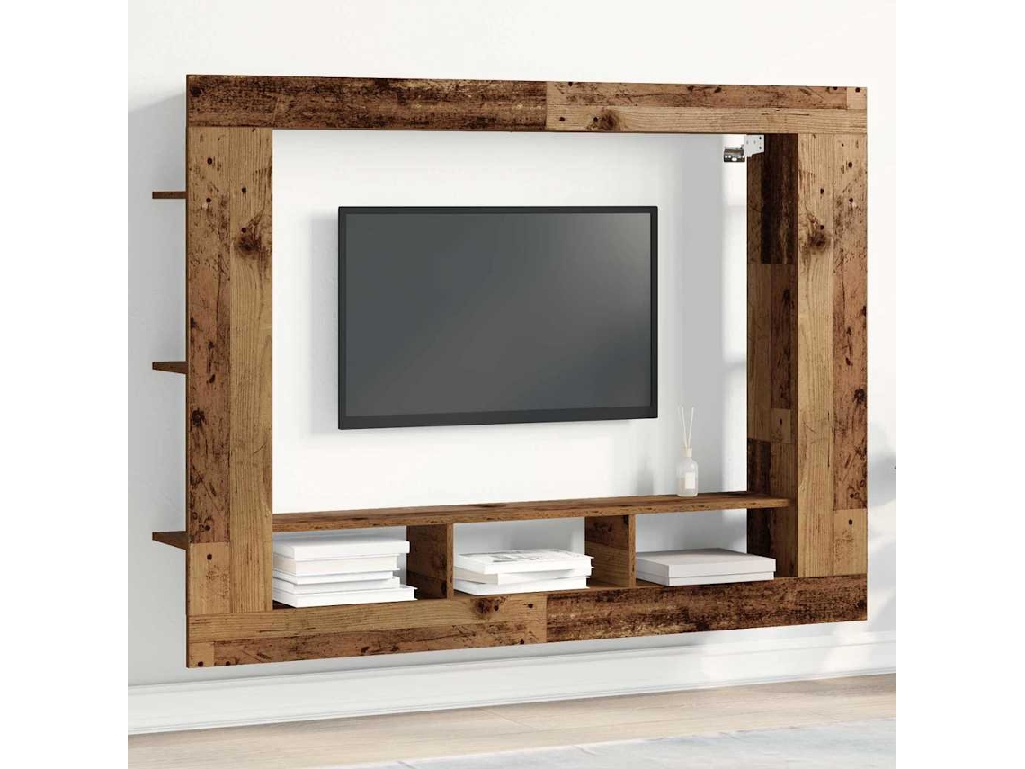 Vidaxl Gabinete Para Tv 152 X 22 X 113 Cm Madeira Antiga