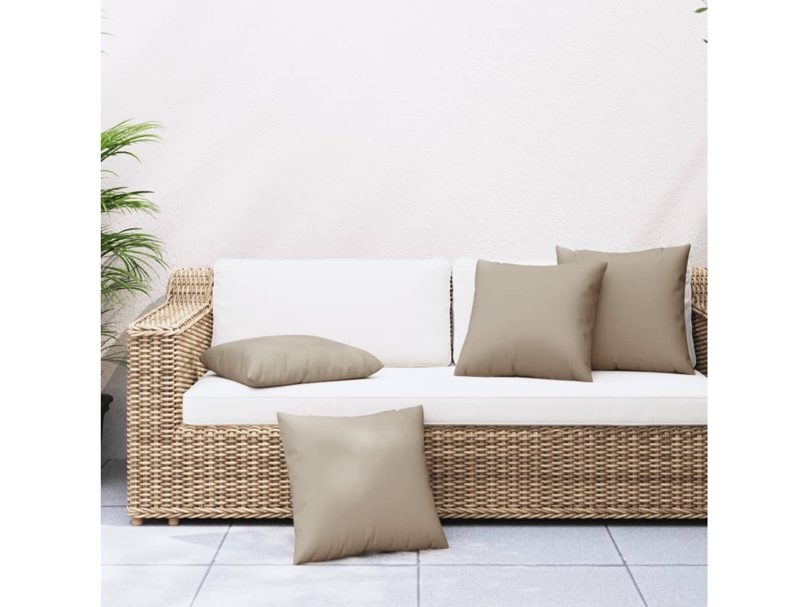 Vidaxl Almofadas De Sofá 4 Pcs 40x40 Cm Tecido Cinza-acastanhado