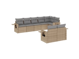 Garden Sofa Set, Garden Sofa Sets Vidaxl Bege Rattan / Vime (n/a)