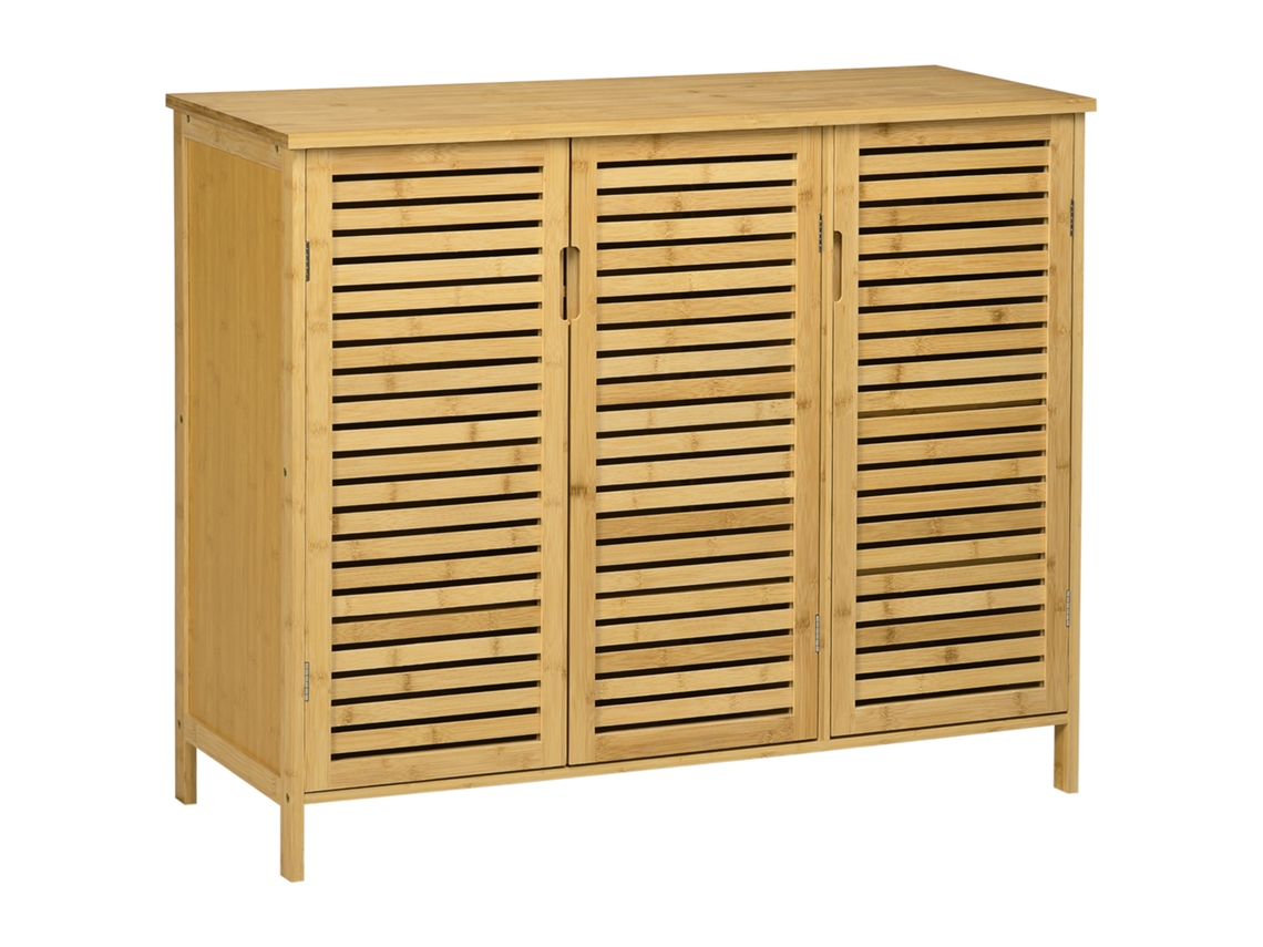 Sapateira Bambu Cor Cor de Madeira Natural 100x35x80 cm Homcom