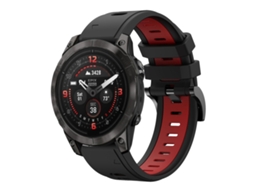 Bracelete Esportivo Silicone para Garmin Epix Pro com duas cores Preto e Vermelho XIAOMOYU