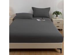 Protetor De Colchão Impermeável Czhhmart 100cmx200cm (com Par De Fronhas) Cinza Escuro