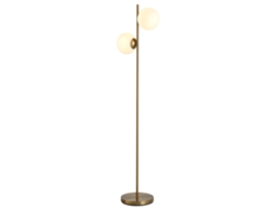 Luminária De Chão De Design, Estilo Neo-retrô, 2 Lâmpadas Globo, Máx. 40w, Metal Dourado.