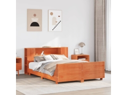 Vidaxl Cama Sem Colchão 150x200 Cm Madeira Pinho Maciça Castanho-mel