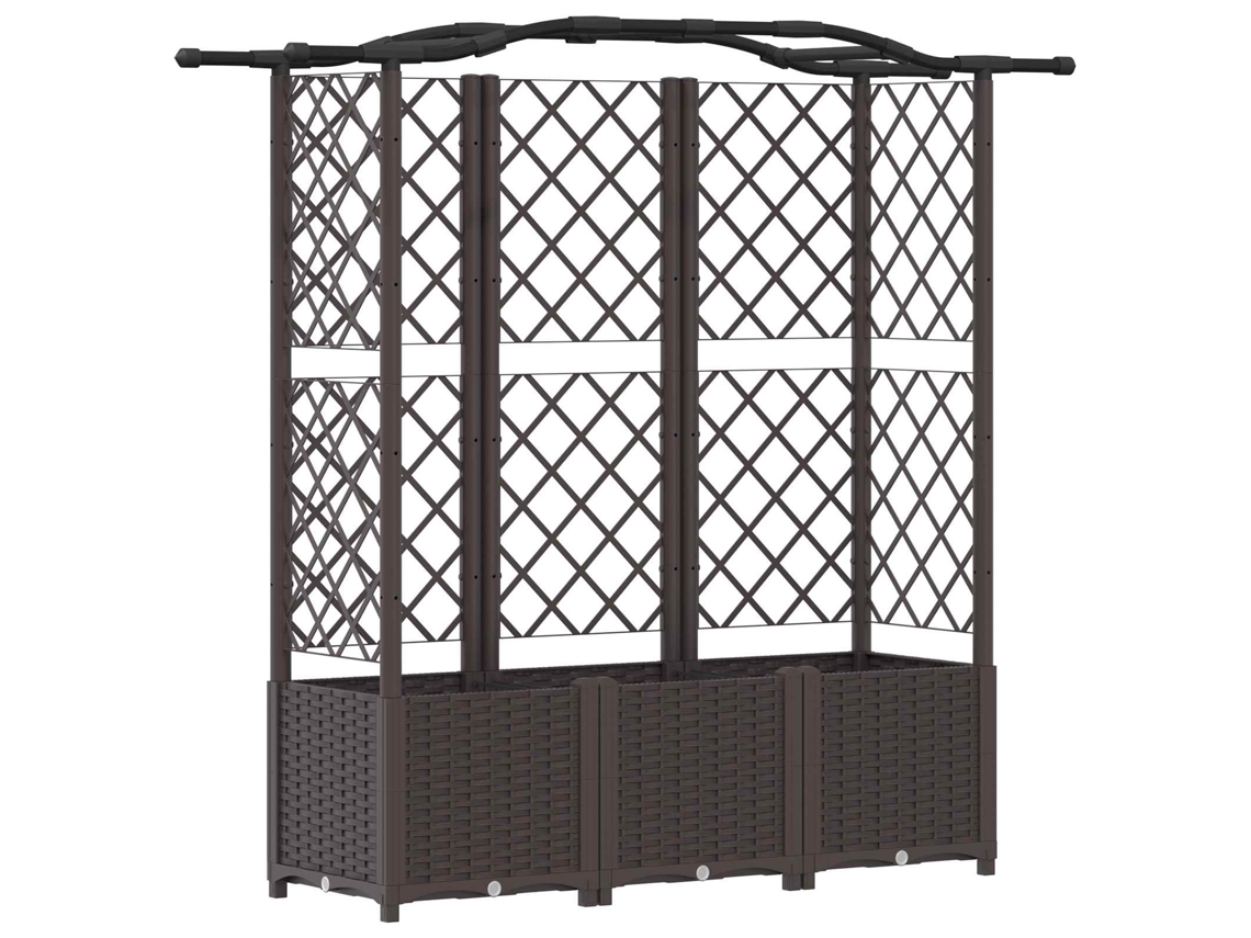 Conjunto 1 Canteiro De Jardim Elevado Vidaxl Castanho Polipropileno (163 X 40 X 138 Cm)