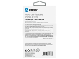 Cabo GOODIS Micro USB (USB - 1.8m - Universal)