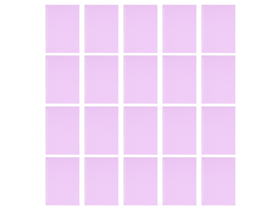 20 Folhas Capa De Anéis Soltos A5 20 Buracos Plástico Pp Flexível Capa De Apresentação Roxa Taro