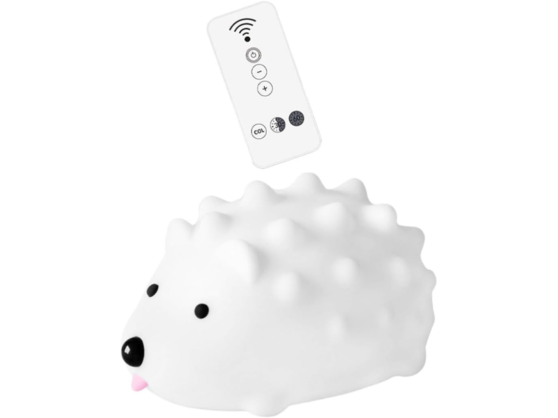 Luminária Noturna De Silicone Kombuida Usb Hedgehog Com Controle Por