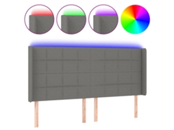 Led Headboard, Led Headboards Vidaxl Cinzeto Tecido (163 X 16 X 118/128 Cm)