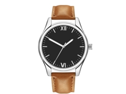 Relógio Masculino de Pulso Casual com Pulseira de Couro Pu e Movimento de Quartzo (1)