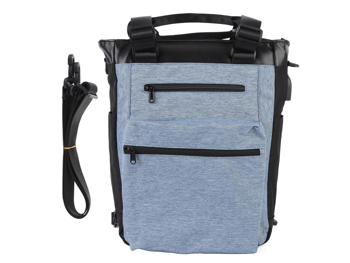 Mochila de Viagem 36 55l com Porta Usb e Fone de Ouvido para Laptop 15,6 Polegadas Azul