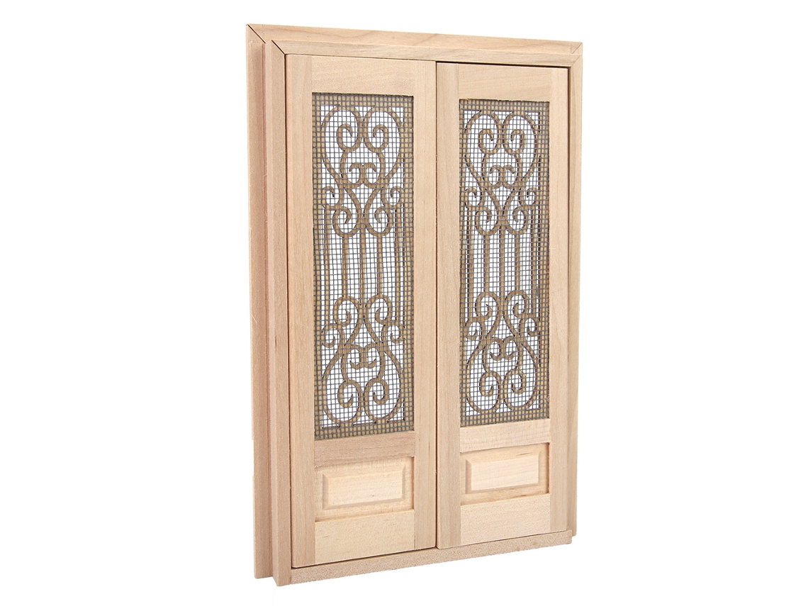 Mali porta de Boneca de Madeira Oca Miniatura para Casa de Bonecas Diy Brinquedo Seguro Decorativo