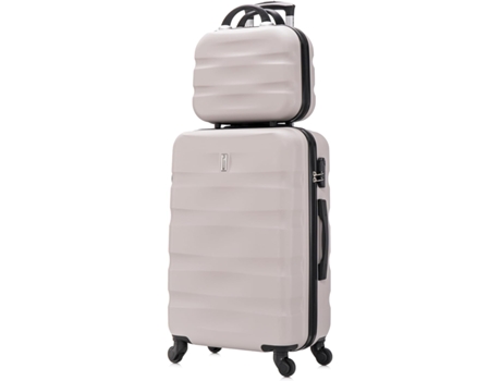 Mala de Viagem Grande Necessaire 75Cm Cadeado Integrado Leve e Rígida Cinza CELIMS FRANCE