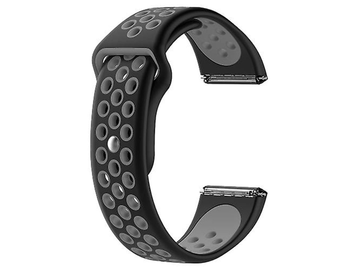 Pulseira De Relógio Lurelia Para Fitbit Versa Em Silicone Bicolor Preta Cinza