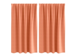 Maison Exclusive - Cortinas Blackout Com Argolas 2 Pcs Terracota 140 X 140 Cm