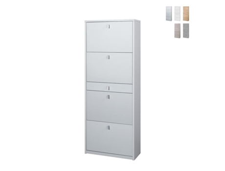 Armário de sapato de design moderno com 4 portas com gaveta para 20 pares de sapatos Guty