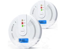 Detetor Co Com Sensor Alta Sensibilidade E Ecrã Digital, Pack 2 Unidades Sem Pilhas