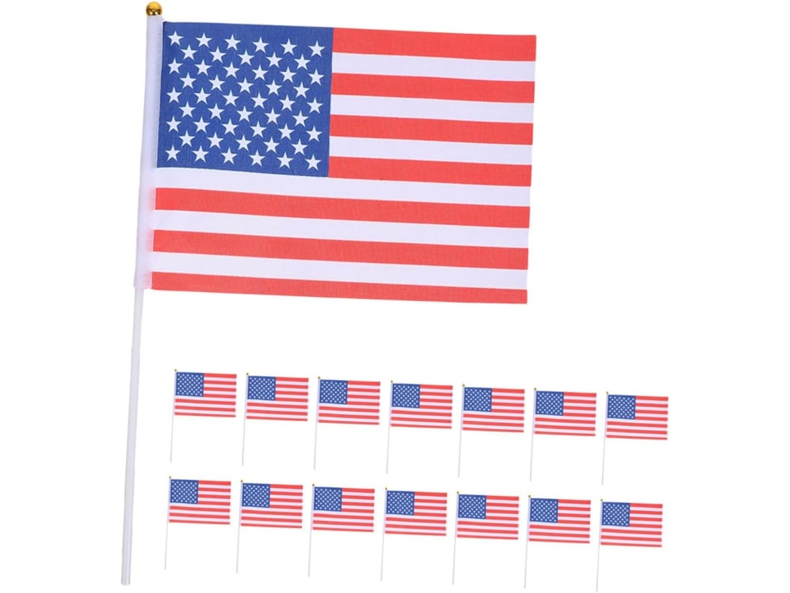 Conjunto De 15 Bandeiras Americanas Portáteis Para Decoração Do Dia Da Memória E Desfiles Em Julho. Gokoco