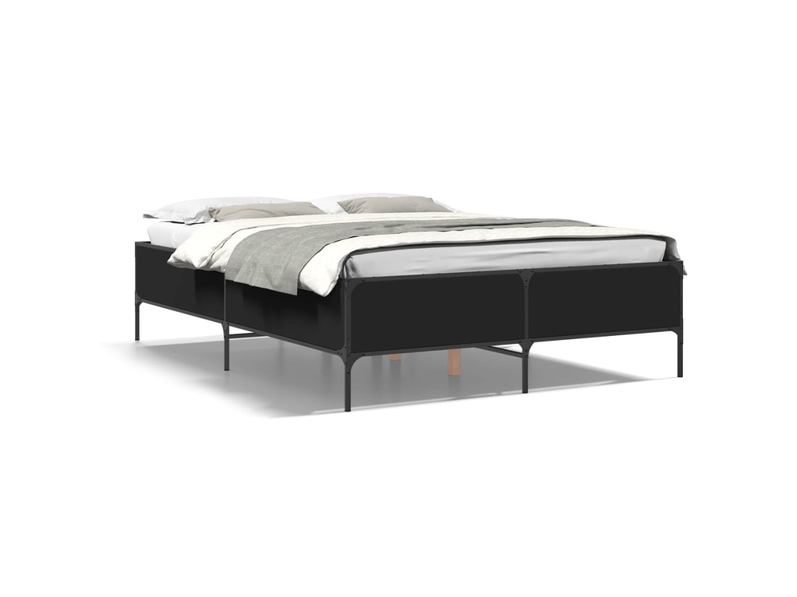 Bed Frame, Bed Frames Vidaxl Preto Madeira Processada (120 X 190 Cm)