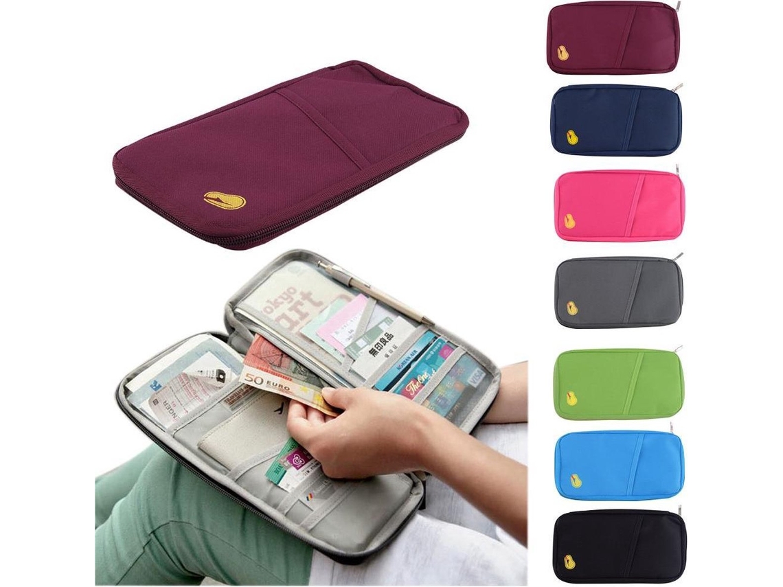 Organizador De Documentos Para Viagem, Mala, Carteira De Viagem, Vermelho Escuro, Material Resistente