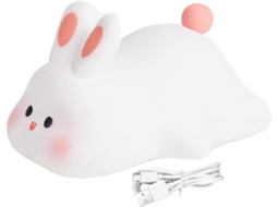 Lâmpada De Silicone Sensível Ao Toque, Em Formato Coelho Com Carinha