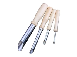 Conjunto De 4 Ferramentas De Perfuração Redondas Em Aço Inoxidável Para Escultura Argila