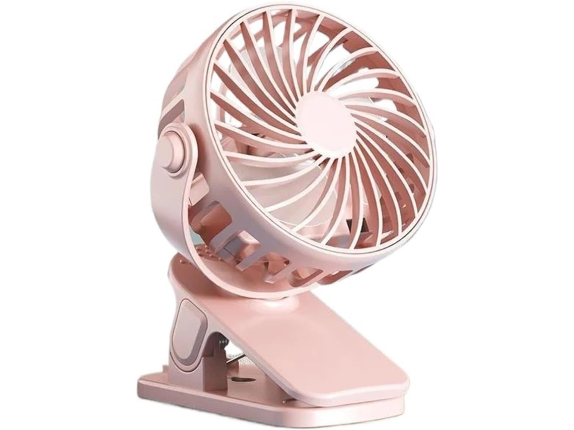 Ventilador Portátil Recarregável Para Painel De Carro Com Duas Cabeças, Ventilador De Clipe Giratório 720° Com Luz