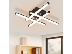 ZMH Luminária de teto LED para sala de estar, preta, moderna, com luz de água, para interior, 3000K, para cozinha e corredor