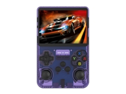 Console De Videogame Portátil Elosung Purple Retro Com Cartão De Memória De 128 Gb, Jogos 3d, Tela Hd E Dois Joysticks. Ly Ebike