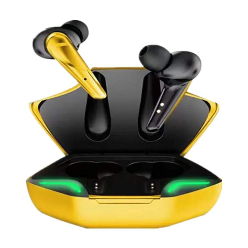 Fones De Ouvido Bluetooth Tws Para Jogos (amarelos) Com Microfone, Cancelamento De Ruído E Graves De Alta Fidelidade.
