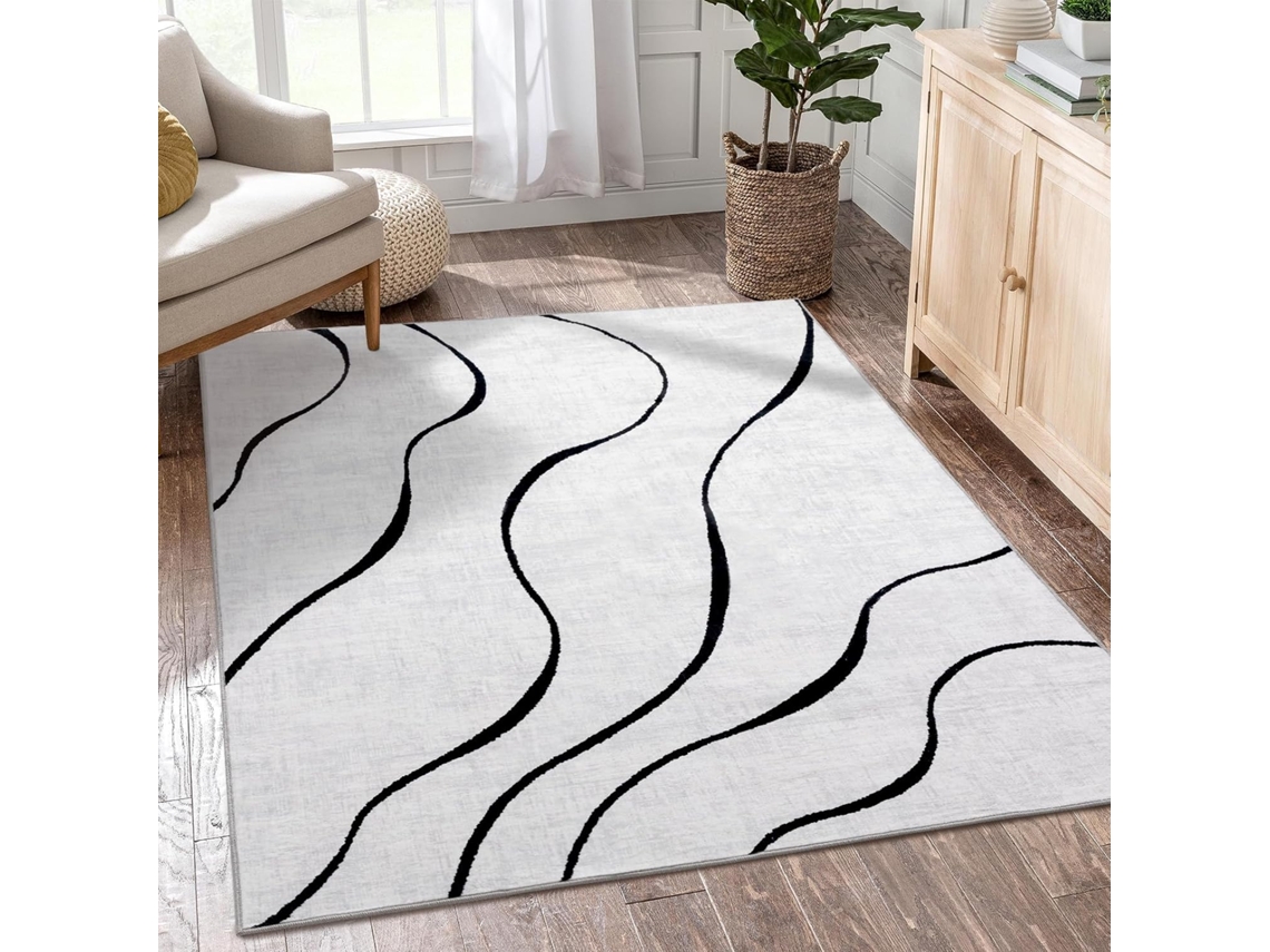 Tapete Com Padrão Geométrico 120200 Cm - Tapete Lavável Para Sala De Estar E Quarto, Tapete Grande, Moderno, Ultrafino E Antiderrapante, Decoração